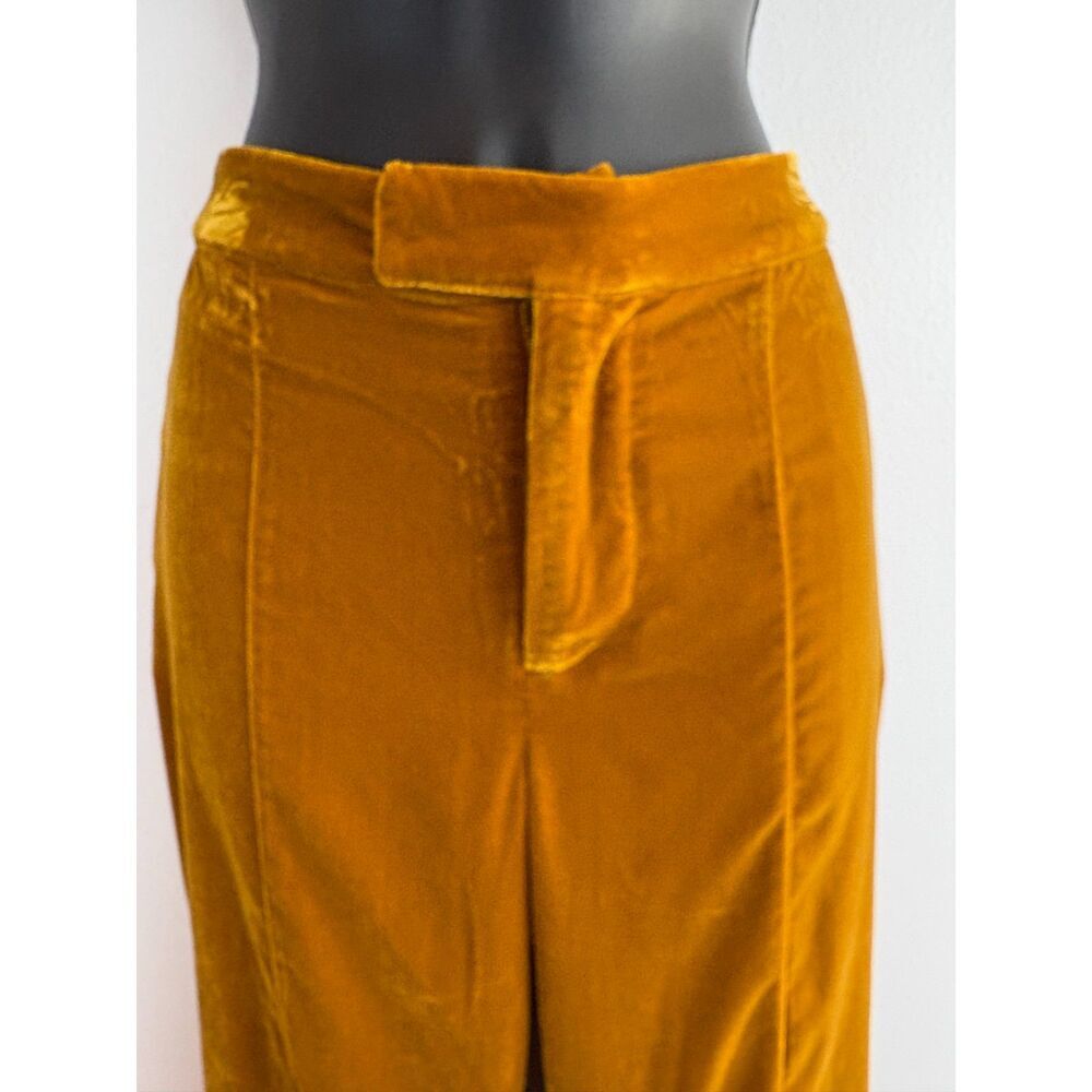Staud Velvet Pantsuit, Size S/6, Butterscotch, Blazer & Wide-Leg Pants - Picture 5 of 14
